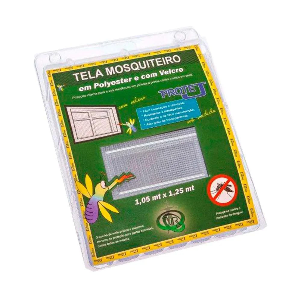 Tela Mosquiteiro para Janela 105x125cm com Velcro Adesivo Branca Victoria Reggia