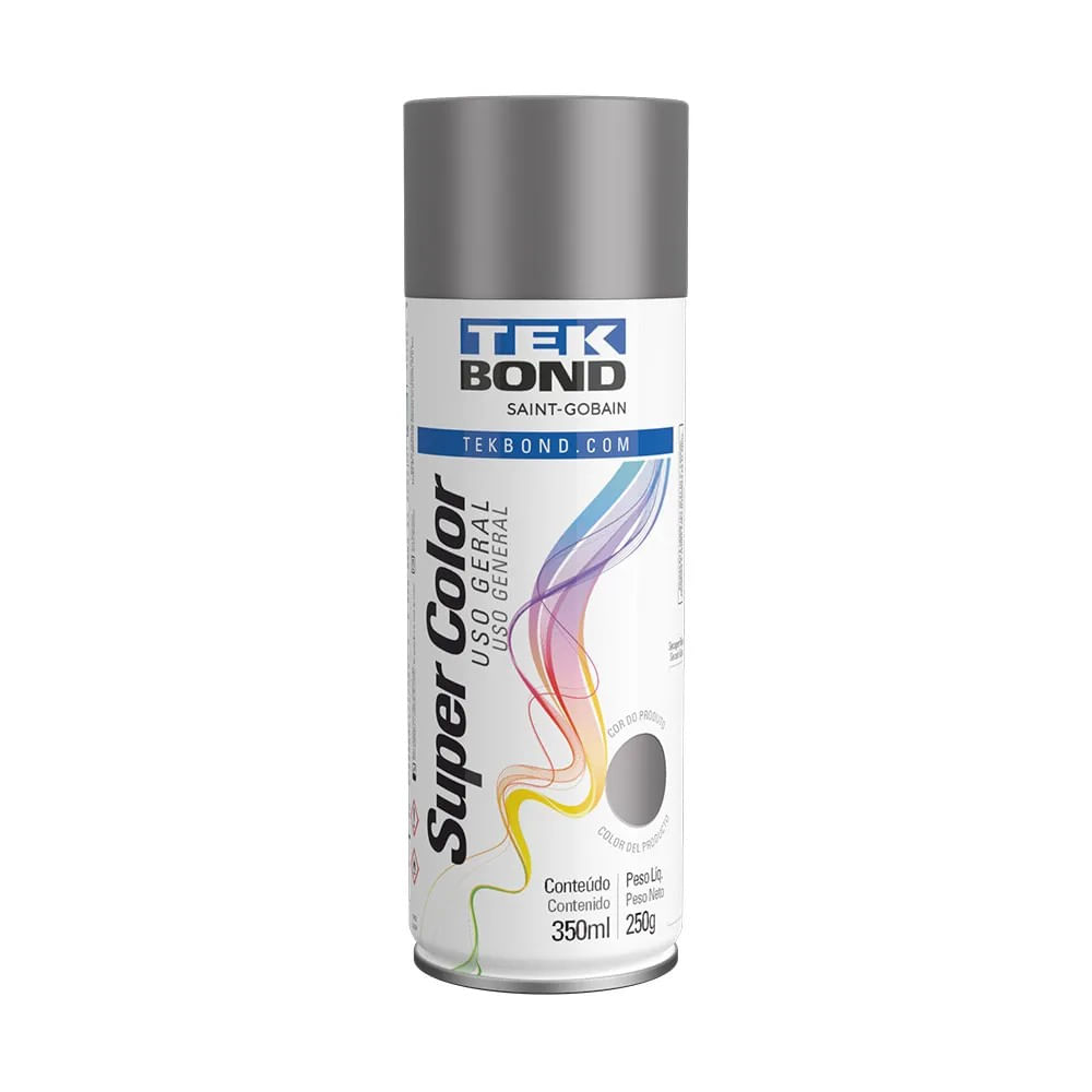 Tinta Spray Super Color Tekbond Grafite 350ml Brilho Natural Tinta spray brilho natural Super Color grafite 350ml Tekbond