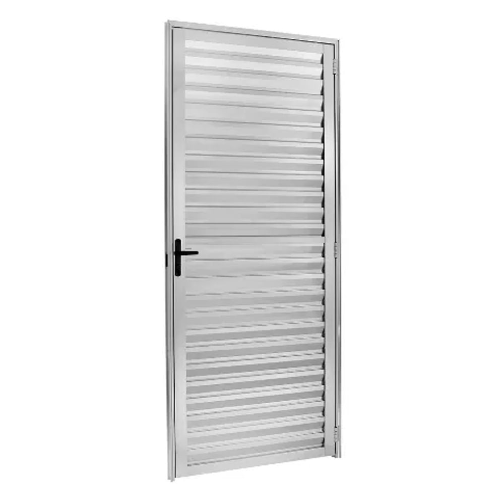 Porta de Alumínio Palheta Ecosul 210x70 cm Direita Prata Porta de Alumínio Palheta 210x70 Direita Prata Ecosul Esquadrisul