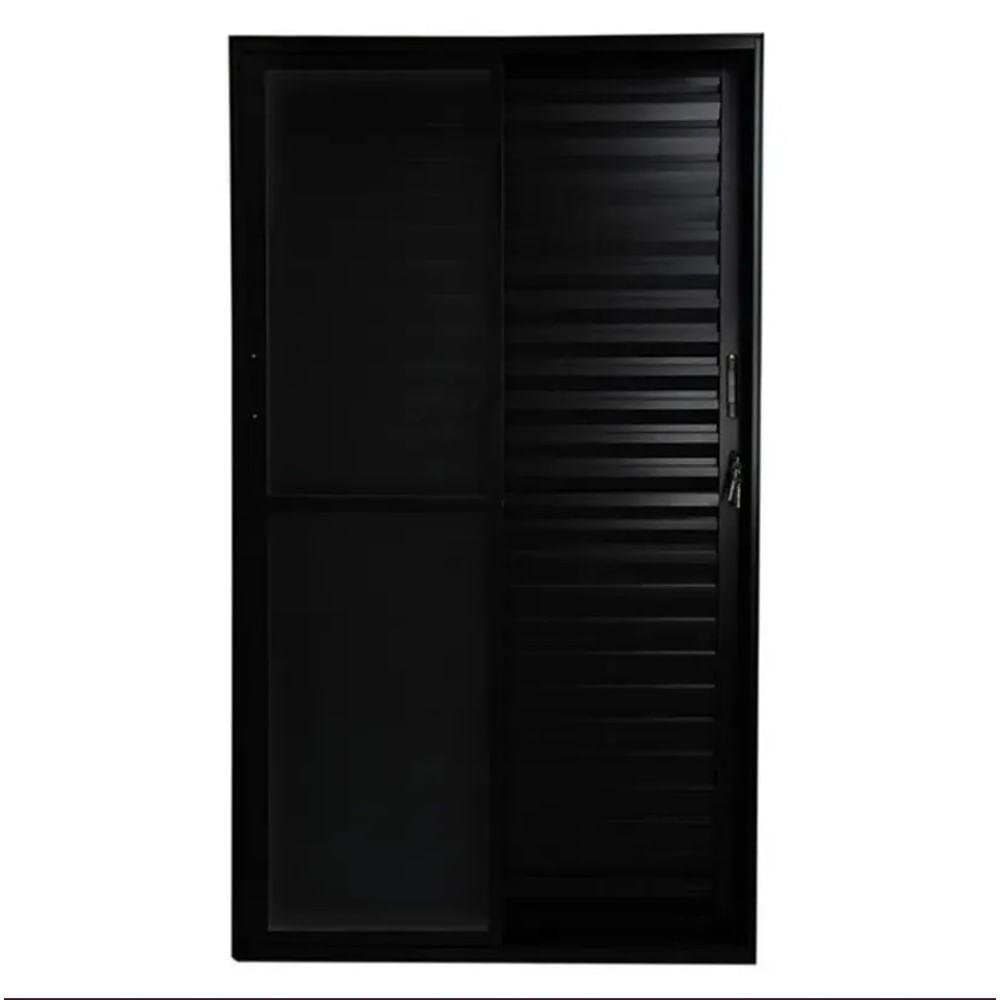 Porta Balcão de Alumínio 3 Folhas Móveis 210x120 cm Vidro Liso Preta Fortsul Porta Balcao 3 Folhas Moveis 210X120 Vidro Liso Black Fortsul