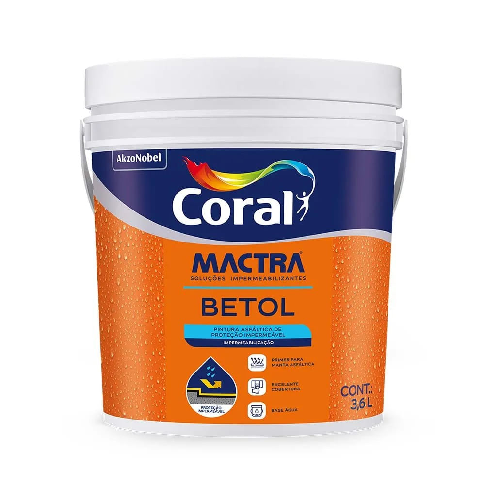 Impermeabilizante Betol Ecológico Mactra 3,6L Impermeabilizante Betol Ecológico 3,6L Coral Mactra