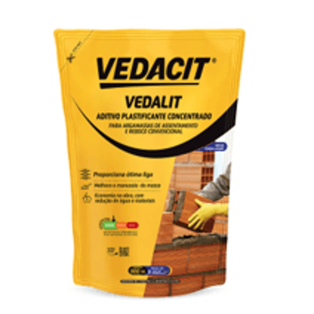 Aditivo Plastificante Vedalit Vedacit 900ml - Caixa com 6 Pouches