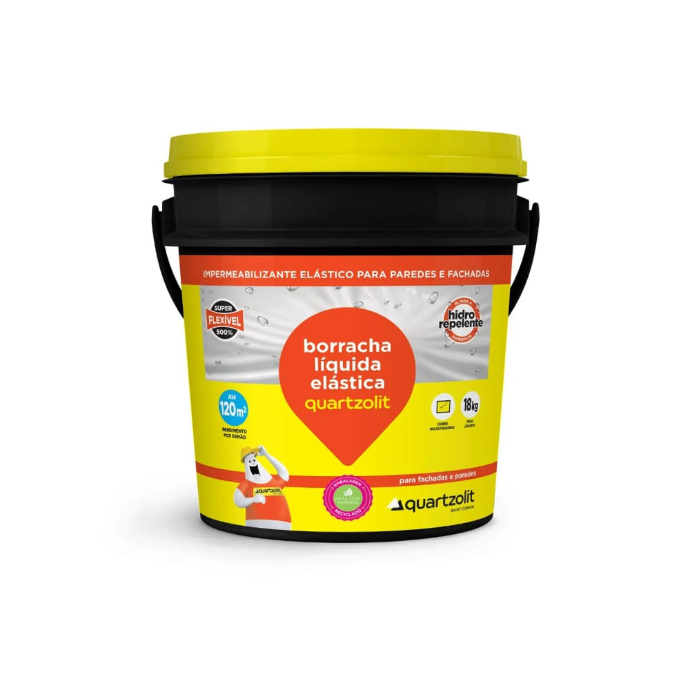 Borracha Líquida Impermeabilizante Weber Quartzolit 18kg Branco Borracha Liquida 18Kg Quartzolit