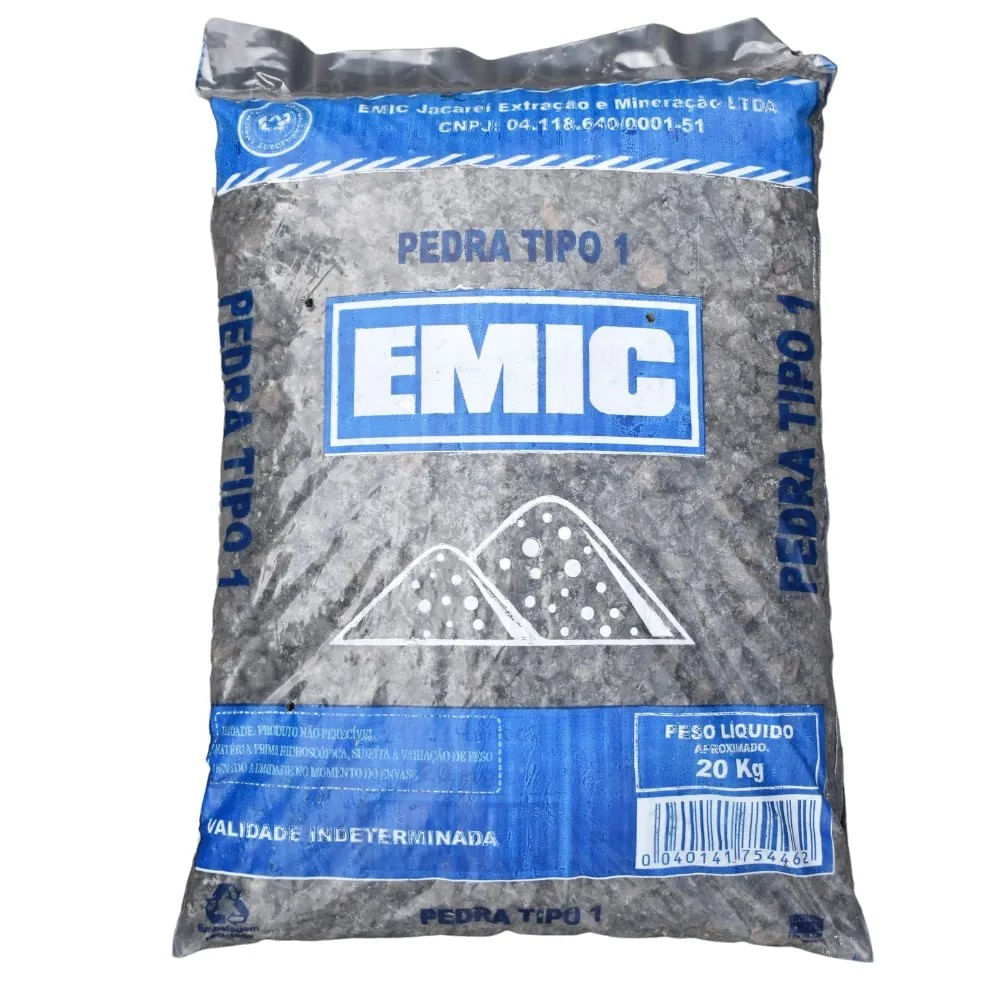 Pedra Tipo 1 Emic Ensacada 20kg Pedra Tipo 1 Ensacada 20Kg Emic