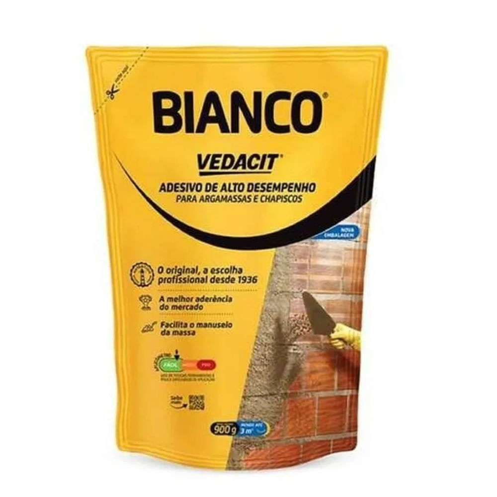 Bianco Adesivo de Alto Desempenho para Argamassas e Chapisco Vedacit 900g Bianco Adesivo De Alto Desempenho Argamassas e Chapisco 900g Vedacit