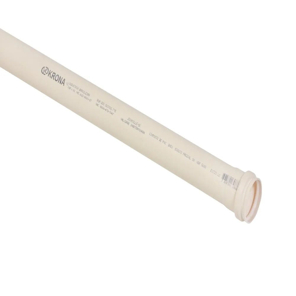 Tubo para Esgoto Krona PVC 100mm 3 Metros Tubo Esgoto 3 Metros 100mm Krona