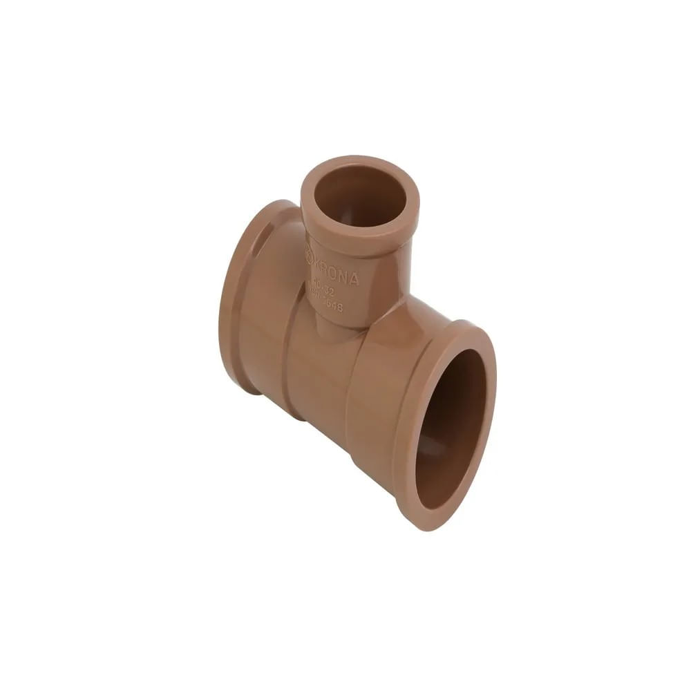 Te de Redução Soldável Krona 50mm x 25mm em PVC Te Redução Soldável Dn50 X 25mm Krona