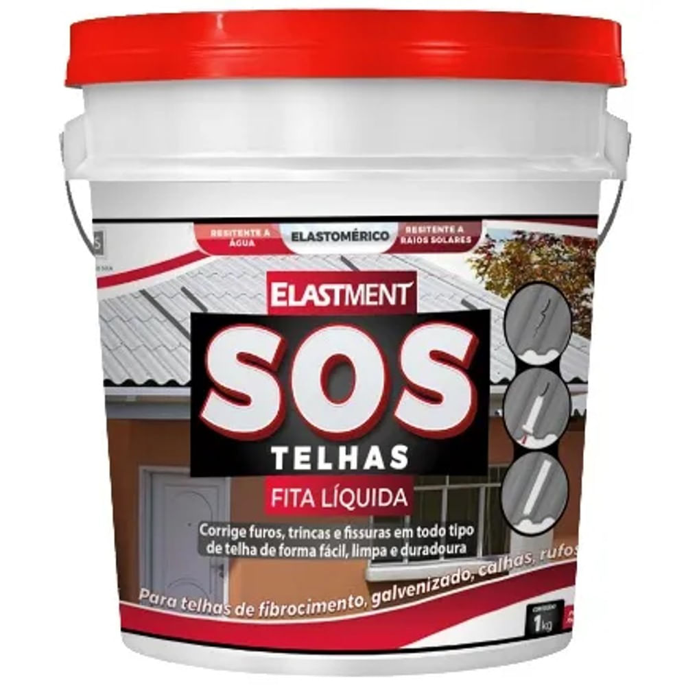 Tinta Impermeabilizante Fita Líquida SOS Telhas Drylevis Branco 3,6kg Tinta Impermeabilizante Fita Líquida Para Telhas Cerâmicas E Fibrocimento Cor Branco 3,6Kg SOS Telhas Drylevis