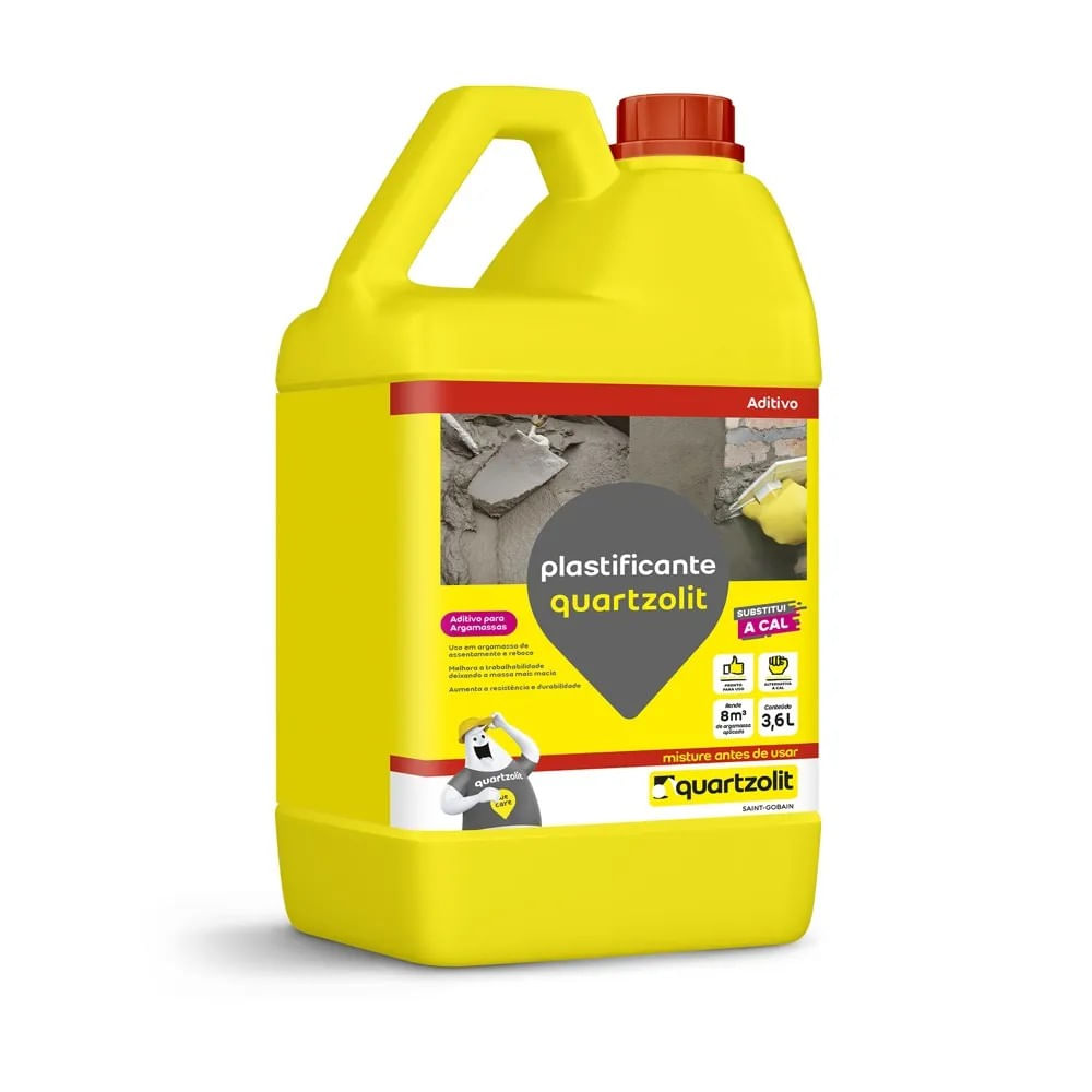 Aditivo Plastificante Quartzolit 3,6L Branco Aditivo Quartzolit Plastificante 3,6L Branco