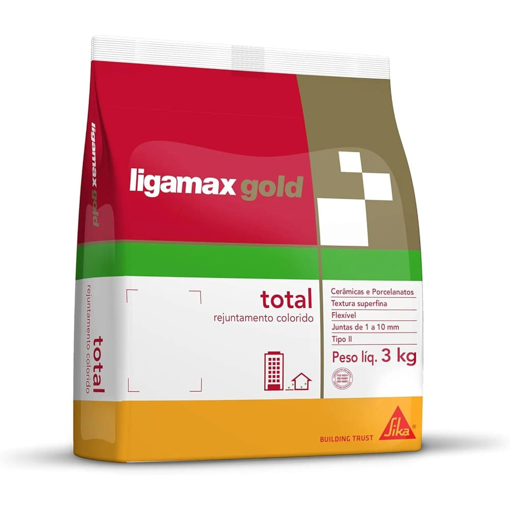 Rejunte para Porcelanato Total Ligamax Gold 3kg Palha