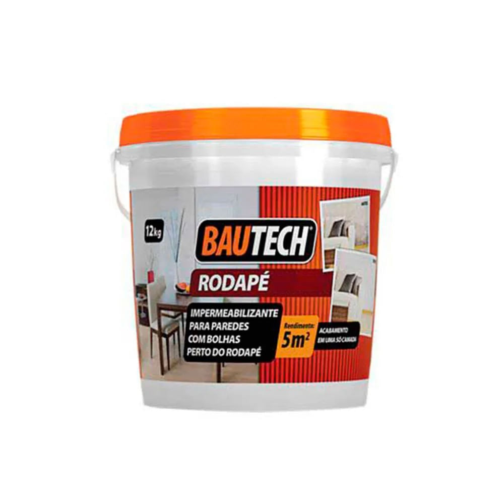 Impermeabilizante para Rodapé Bautech 12kg Branco Impermeabilizante para rodapé 12kg Bautech