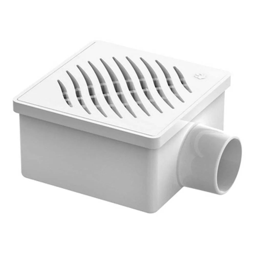 Ralo Quadrado com Grelha 100x53x40mm em PVC Branco Tigre Ralo Quadrado Com Grelha 100x53x40mm Branco Tigre