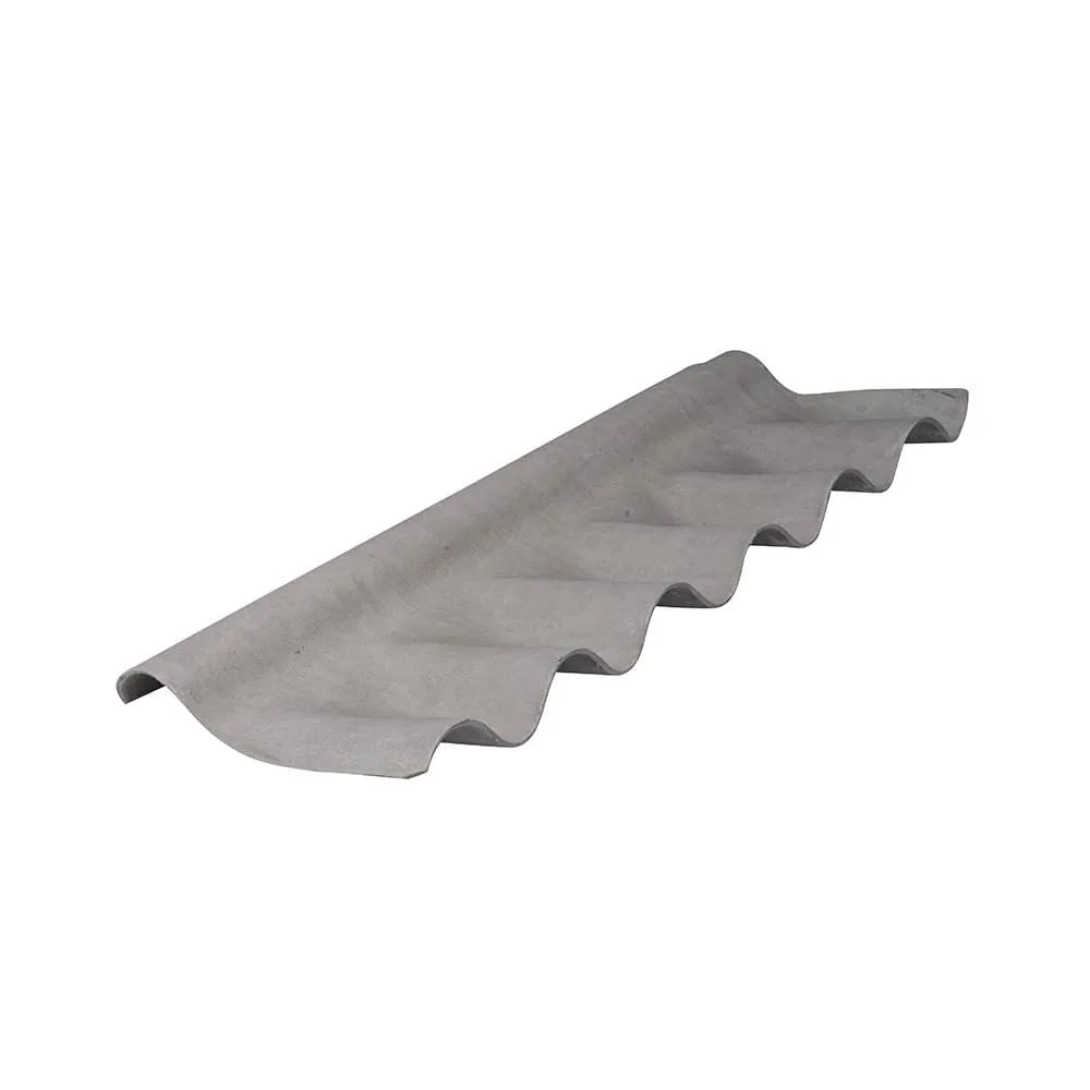 Cumeeira Articulada Inferior de Fibrocimento Brasilit 110x53cm 6mm Cinza Telha cumeeria de fibrocimento 110x53cm 6mm Articulada inferior cinza Brasilit