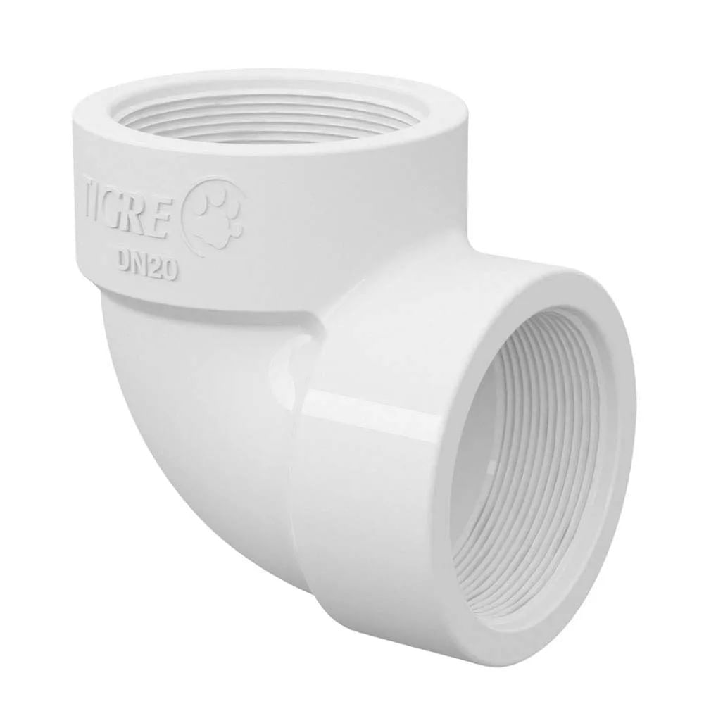 Joelho 90° Roscável de 1" Tigre em PVC Joelho 90° Com Rosca 1" Tigre