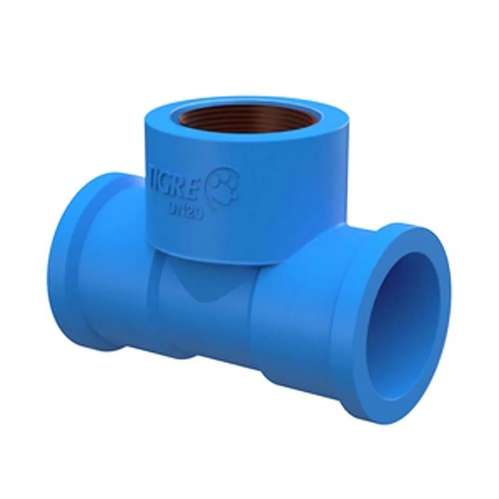 Tê 90° Soldável com Bucha de Latão 20mm x 1/2" Tigre Tê De 90° Soldável com Bucha de Latão na Bolsa Central Tigre