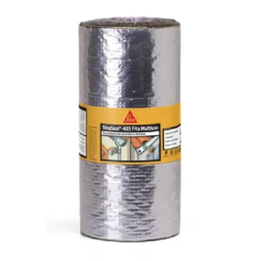 Fita Multiseal Impermeável Autoadesiva Sika 30cm x 10m Fita Multiseal Impermeável Autoadesiva 30cm Rolo 10M Sika