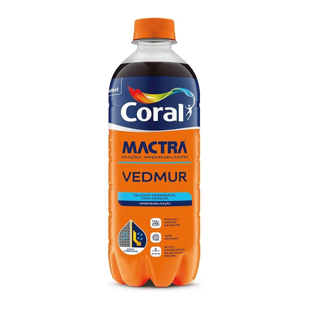 Selador Impermeável para Parede Vedmur Mactra 0,9L Selador Impermeável Para Parede Vedmur 0,9L Coral Mactra