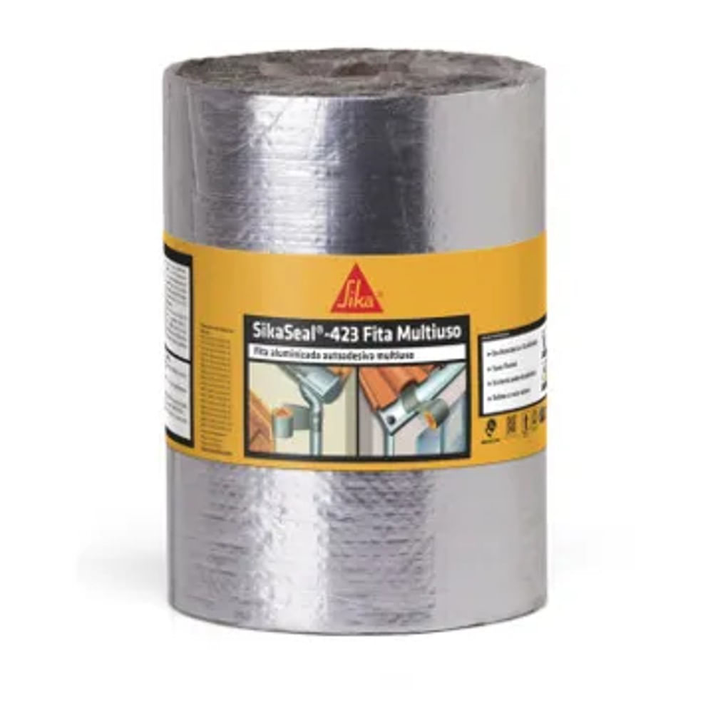 Fita Multiseal Sika Impermeável Autoadesiva 20cm x 10m Fita Multiseal Impermeável Autoadesiva 20cm Rolo 10M Sika