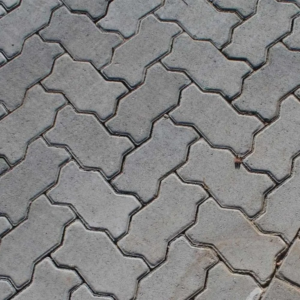 Piso Intertravado Onda 24x11x6 cm Cinza Natural Blocos Cabral Piso Intertravado Onda 24X11X06 Cinza Natural Blocos Cabral