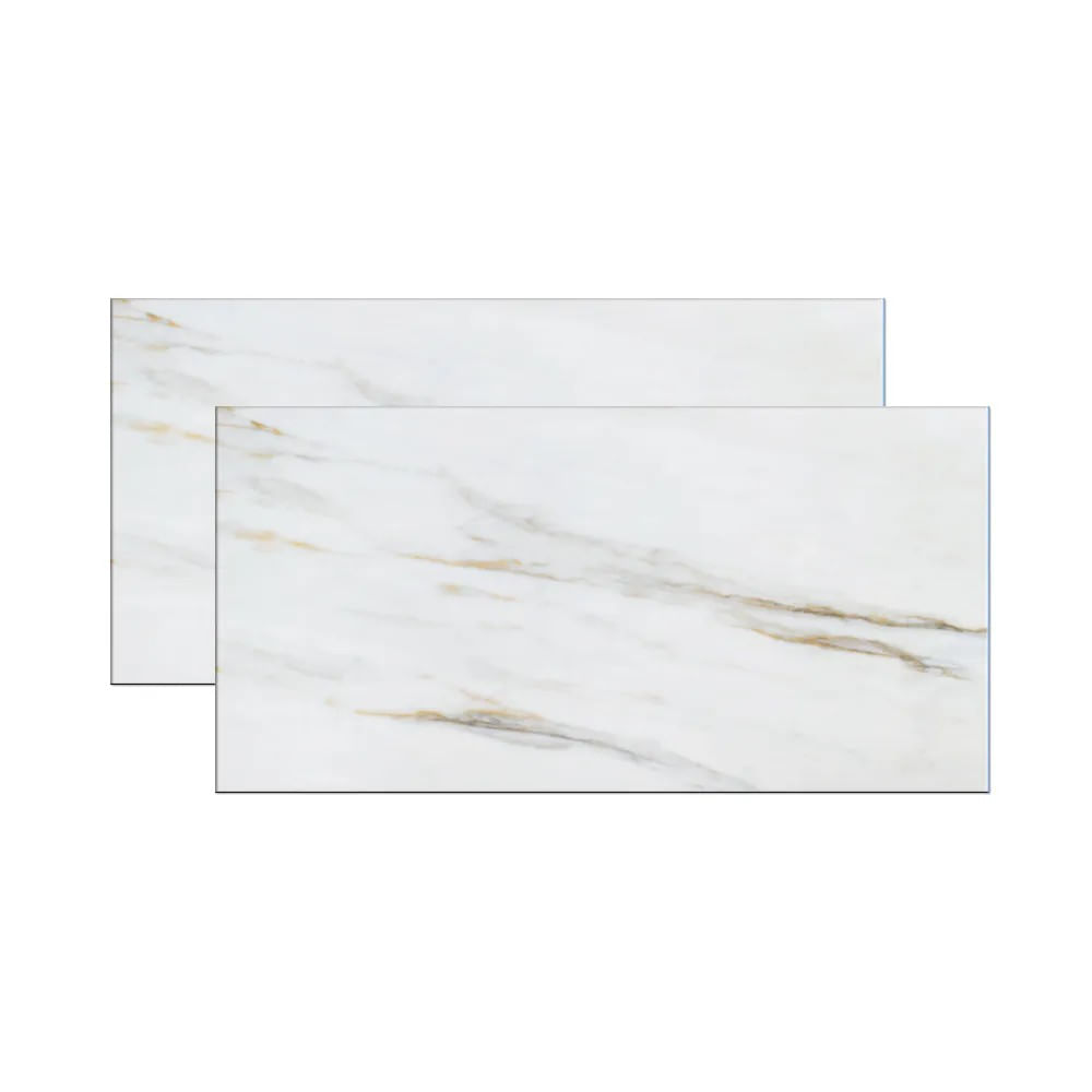 Porcelanato Calacata Gold Acetinado 59,5x119,5cm 2,13m² Roca Porcelanato Calacata Gold Acetinado 59,5X119,5cm Caixa com 2,13 m² Mate Retificado Roca