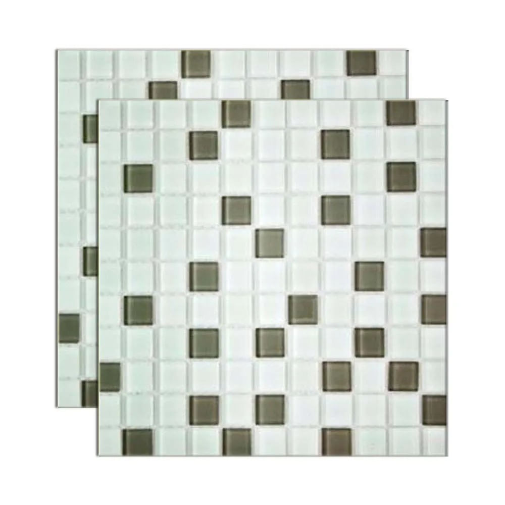 Pastilha de Vidro Miscelanea 29,2x29,2cm Cinza e Branco Glass Mosaic Pastilha de vidro Miscelanea placa 29,2x29,2cm cinza e branco Glass Mosaic