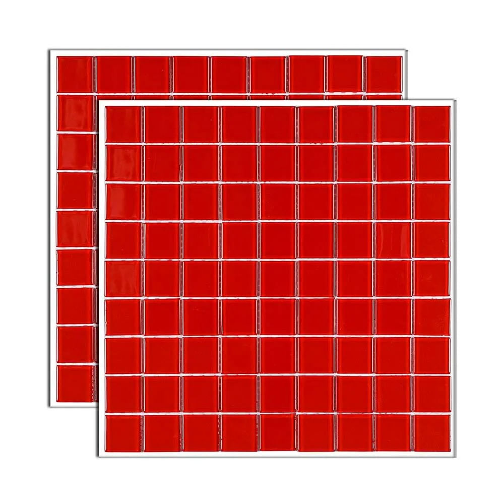 Pastilha de Vidro Cristal Vermelho 29,2x29,2cm Glass Mosaic Pastilha de vidro Cristal placa 29,2x29,2cm vermelho Glass Mosaic