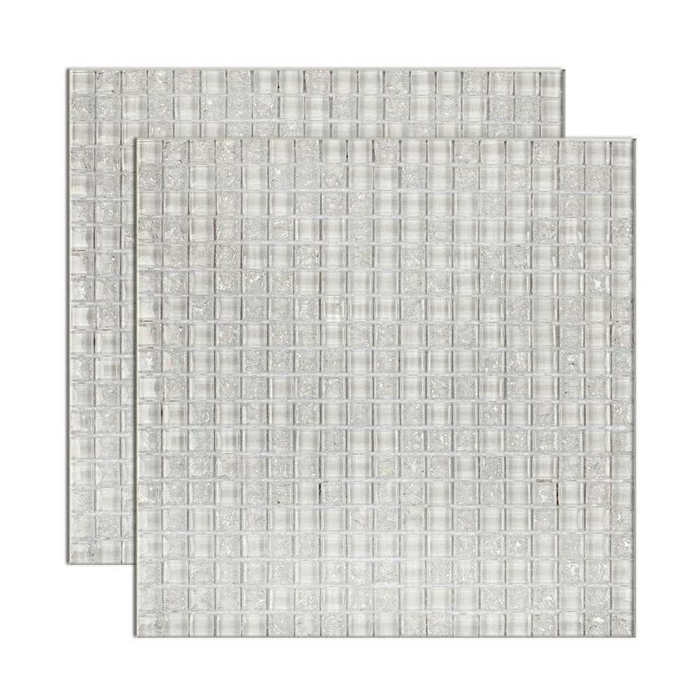 Pastilha de Vidro Galliano 31x31cm Branco Glass Mosaic Pastilha de vidro Galliano placa 31x31cm branco Glass Mosaic