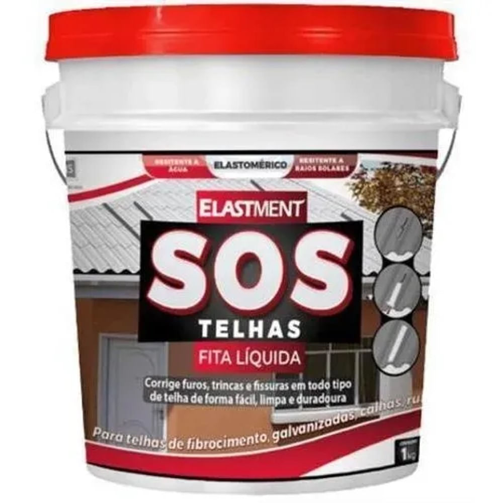 Tinta Impermeabilizante Fita Líquida SOS Telhas Drylevis Branco 900ml Tinta Impermeabilizante Fita Líquida Para Telhas Cerâmicas E Fibrocimento Cor Branco 900Ml Sos Telhas Drylevis