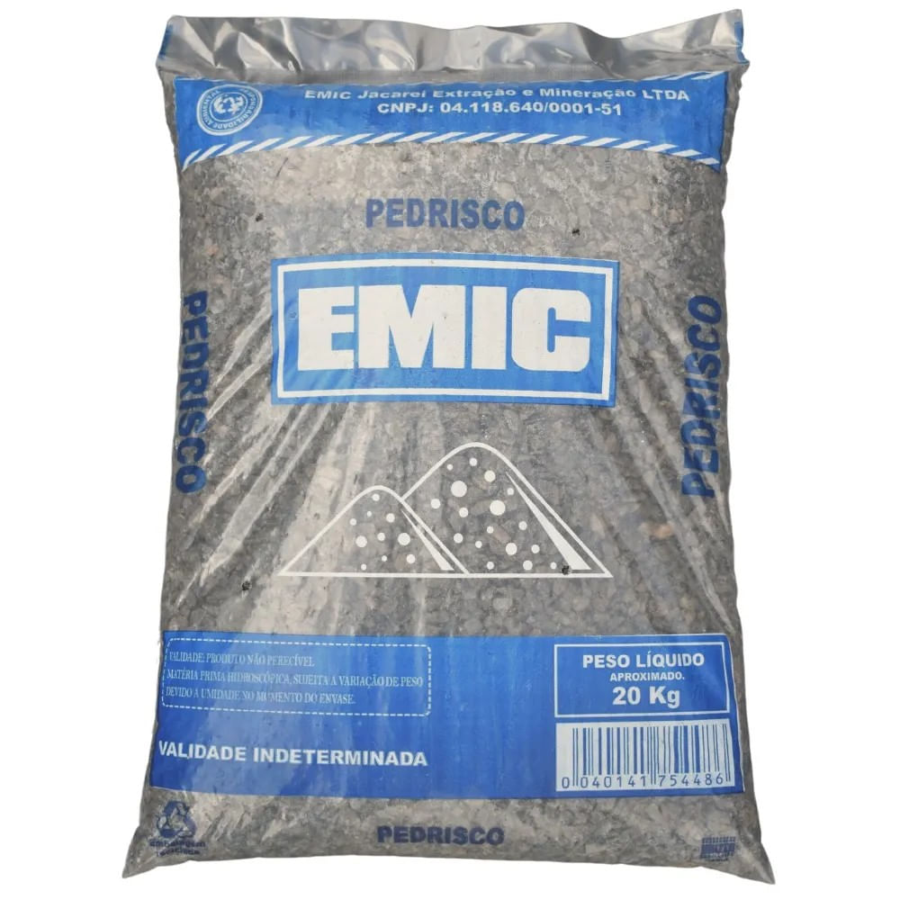 Pedrisco Ensacado Emic 20 kg para Construção Civil Pedrisco Ensacado 20Kg Emic