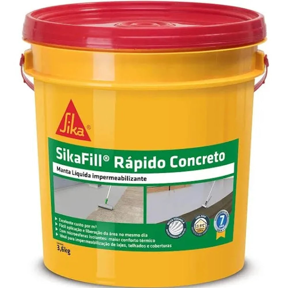 Manta Líquida Impermeabilizante Sika Sikafill Rápido Cinza 3,6 L Sikafill Rapido Concreto 3,6L Sika