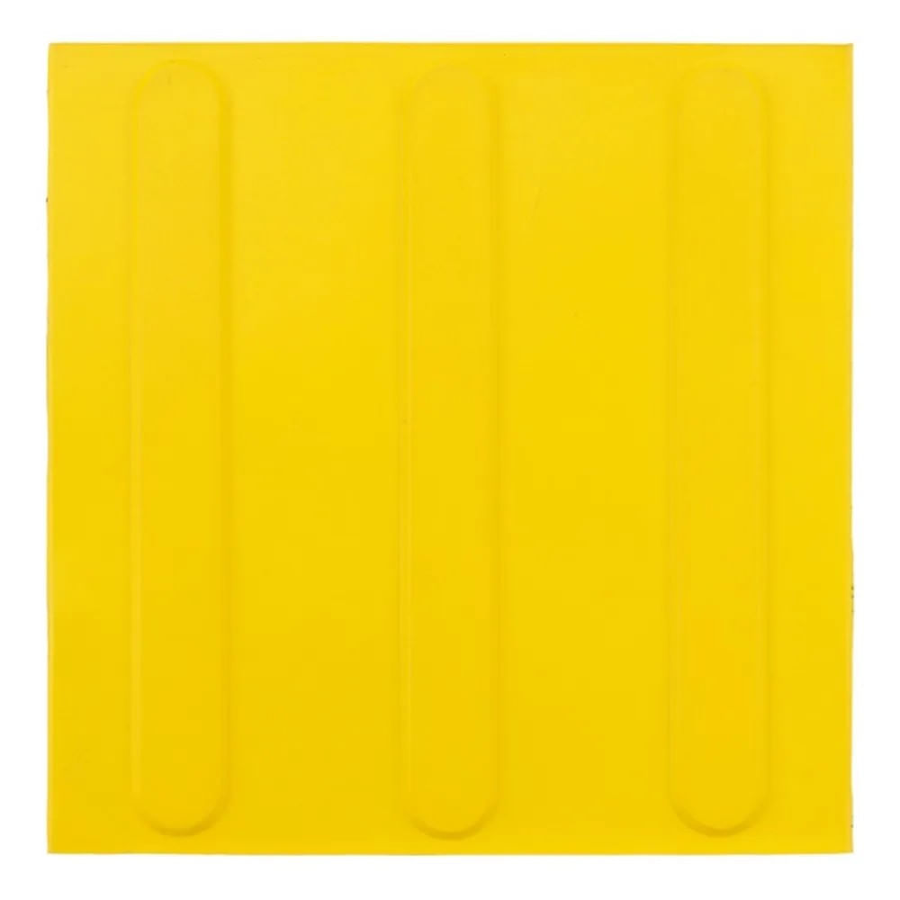 Piso Tátil Direcional de Borracha Amarelo 25x25cm com 4 Peças Daud Piso Tatil Direcional Amarelo 25x25cm 4 Peças Daud