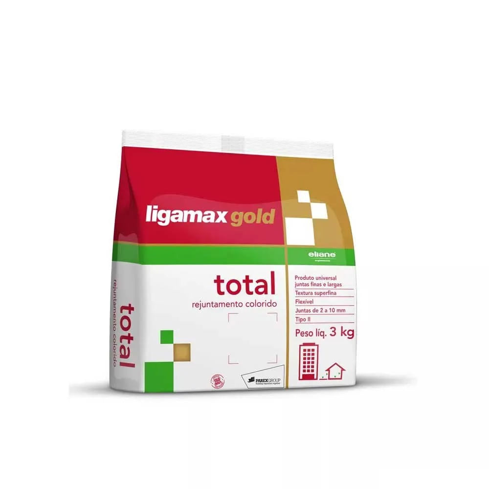 Rejunte para Porcelanato Total Ligamax Gold 3kg Cinza