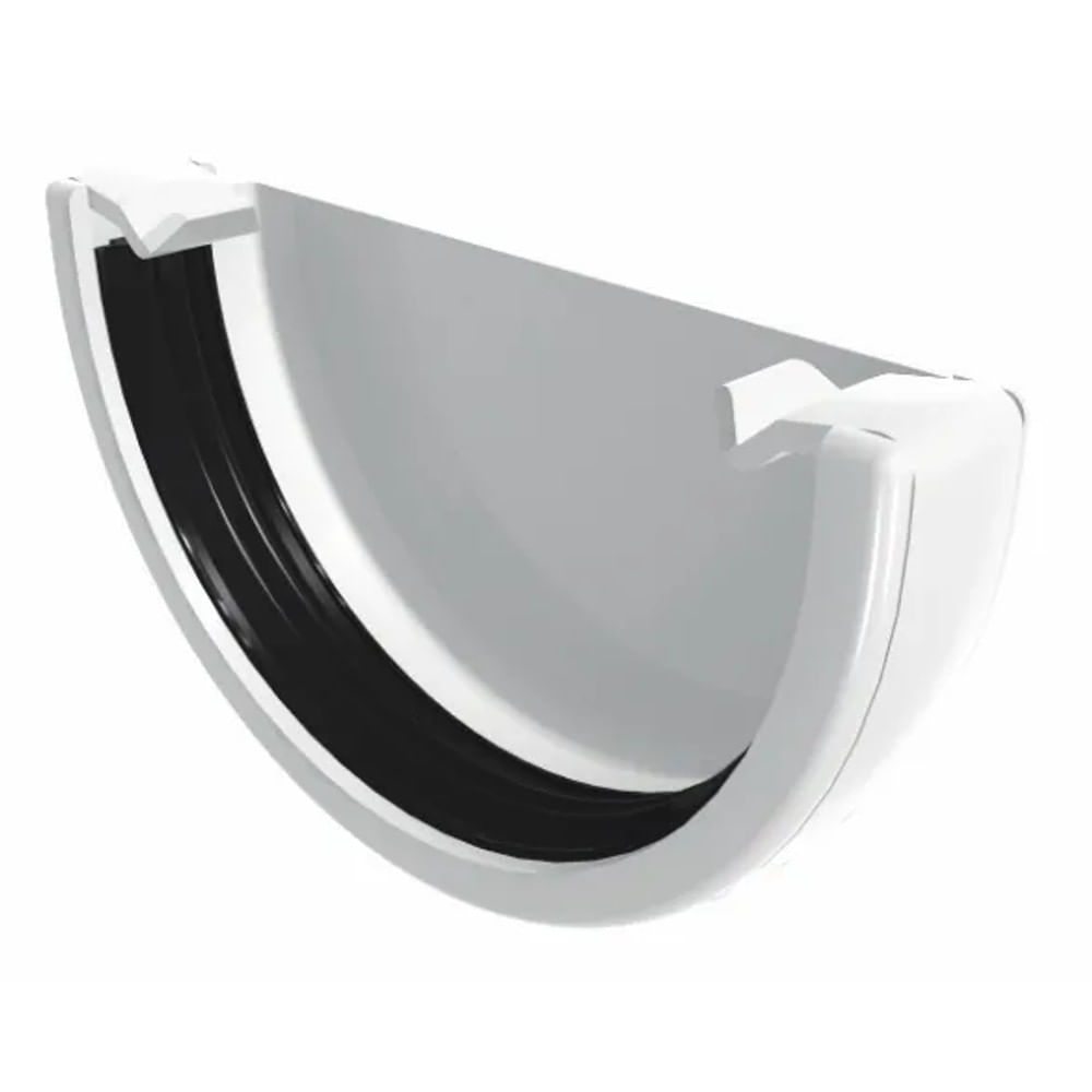 Cabeceira para Calha Classic em PVC Branco Odem Cabeceira Classic Em PVC Branco Odem