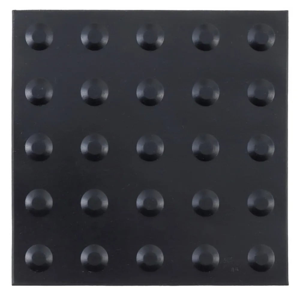 Piso Tátil Alerta Daud 25x25cm Preto 4 Peças 1m Piso Tatil Alerta 25x25cm 4 Peças 1m Preto Daud