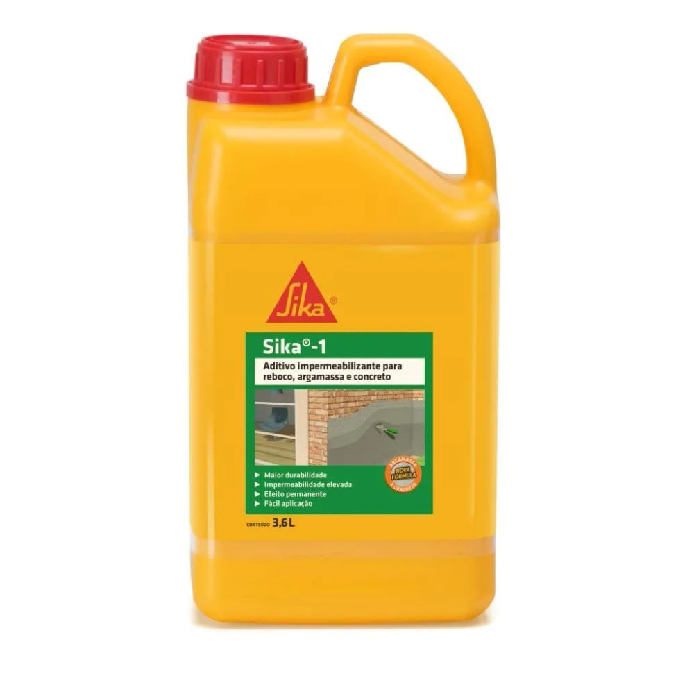 Aditivo Impermeabilizante Sika 1 3,6 L ADITIVO SIKA 1 3,6 LT SIKA