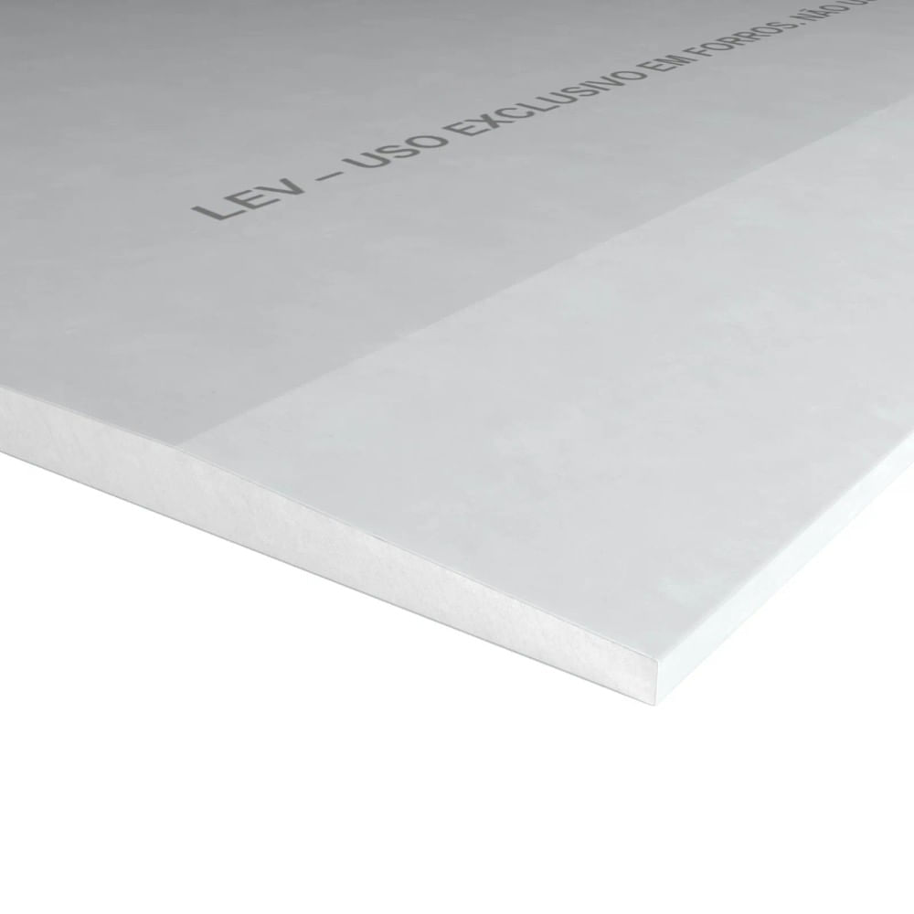 Placa de Drywall Leve para Forro Placo 120x240 cm 12,5 mm Placa de Drywall Leve para Forro 120x240 cm 12,5 mm Placo – Gesso Acartonado