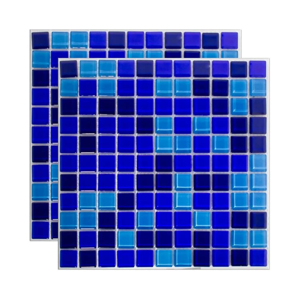 Pastilha de Vidro Safira Azul Mesclado 30x30cm Royal Grés Pastilha de Vidro Azul Mesclado Safira 2,5x2,5cm Peça 30x30cm Bold Royal Grés