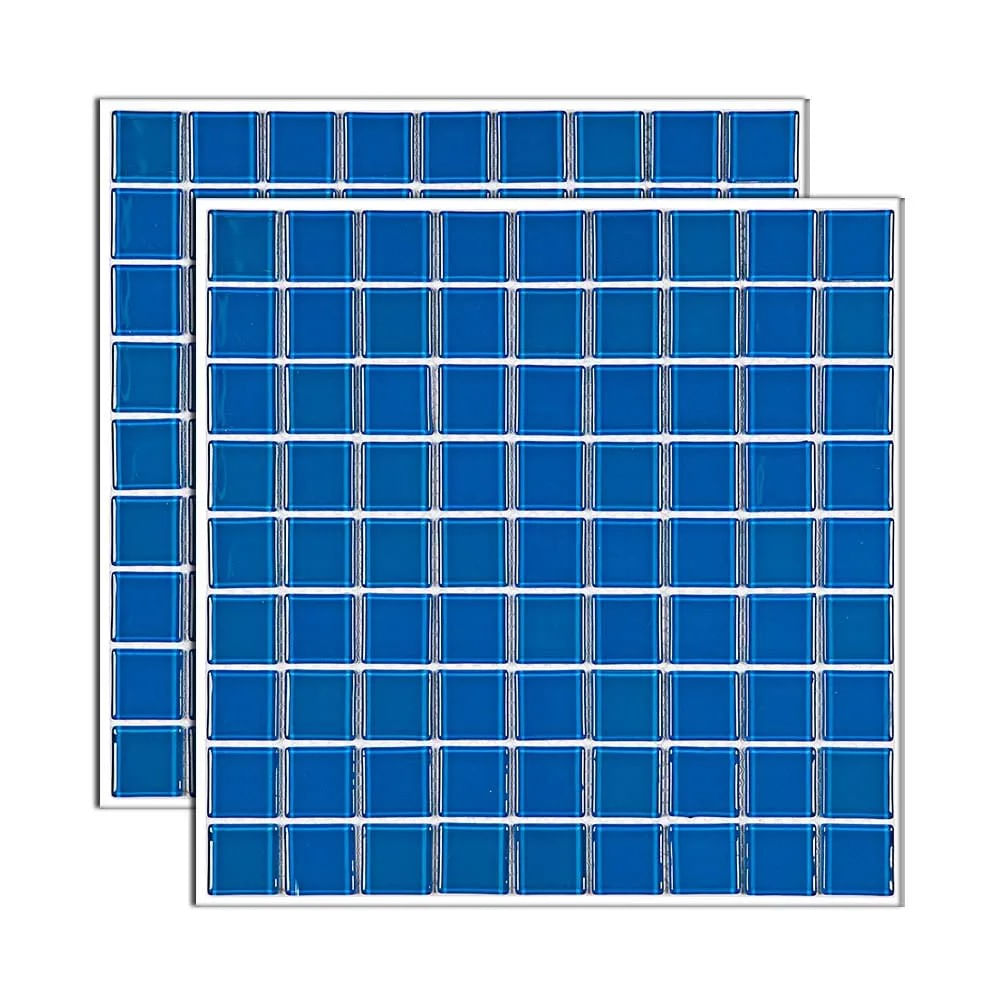 Pastilha de Vidro Cristal K89 29,2x29,2cm Azul Glass Mosaic Pastilha de vidro Cristal placa 29,2x29,2cm azul Glass Mosaic