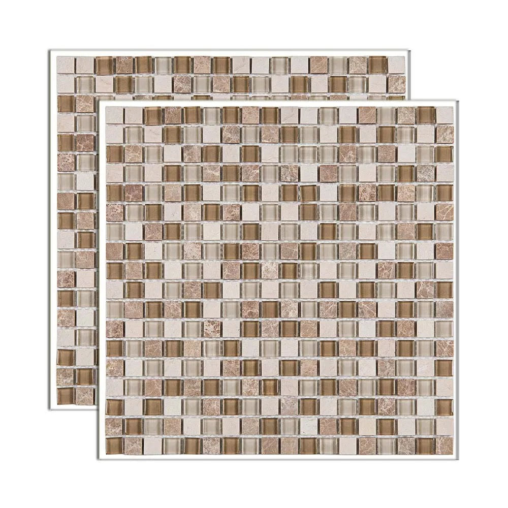 Pastilha de Pedra Matisse 30x30cm Bege Glass Mosaic Pastilha de pedra Matisse placa 30x30cm bege Glass Mosaic