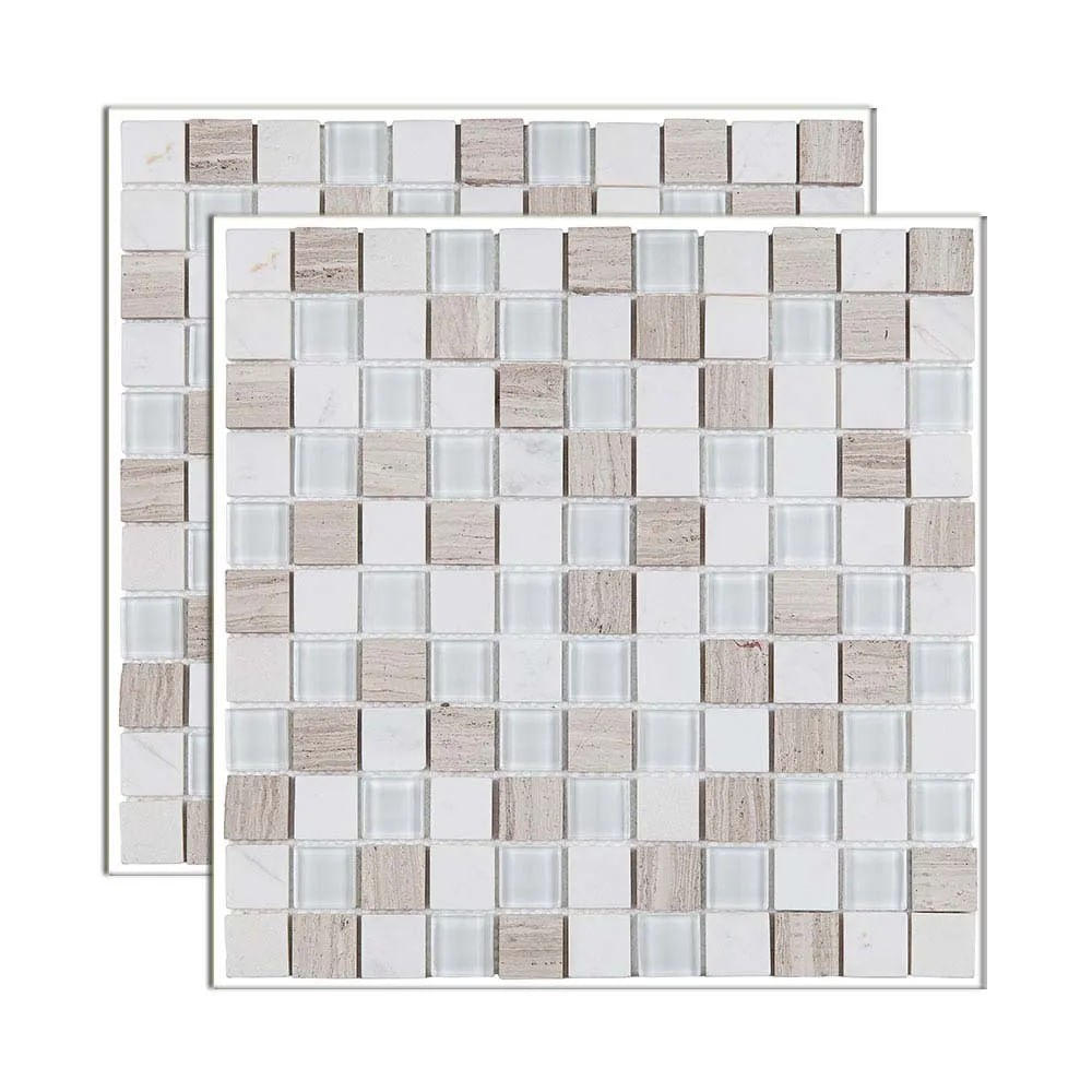 Pastilha de Pedra Matisse Bege 29x29cm MT711 Glass Mosaic Pastilha de pedra Matisse placa 29x29cm bege MT711 Glass Mosaic