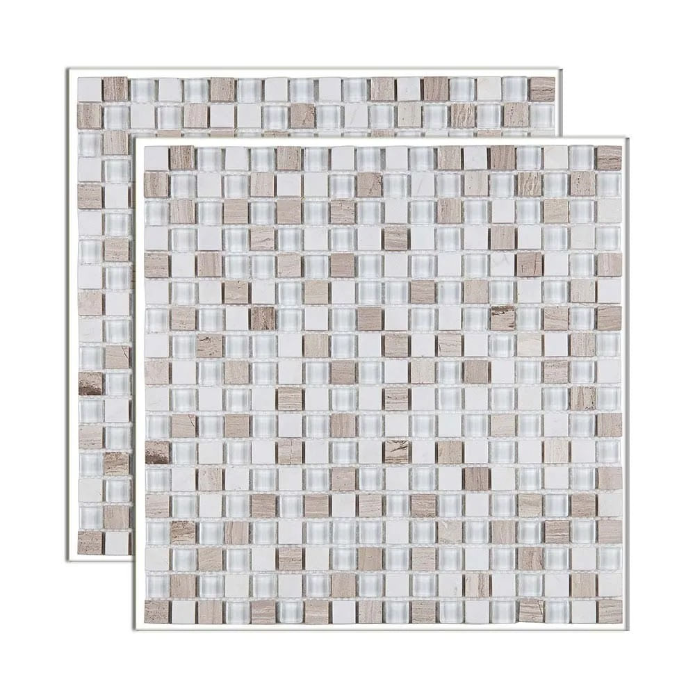 Pastilha de Pedra Matisse 30x30cm Bege MT710 Glass Mosaic Pastilha de pedra Matisse placa 30x30cm bege MT710 Glass Mosaic