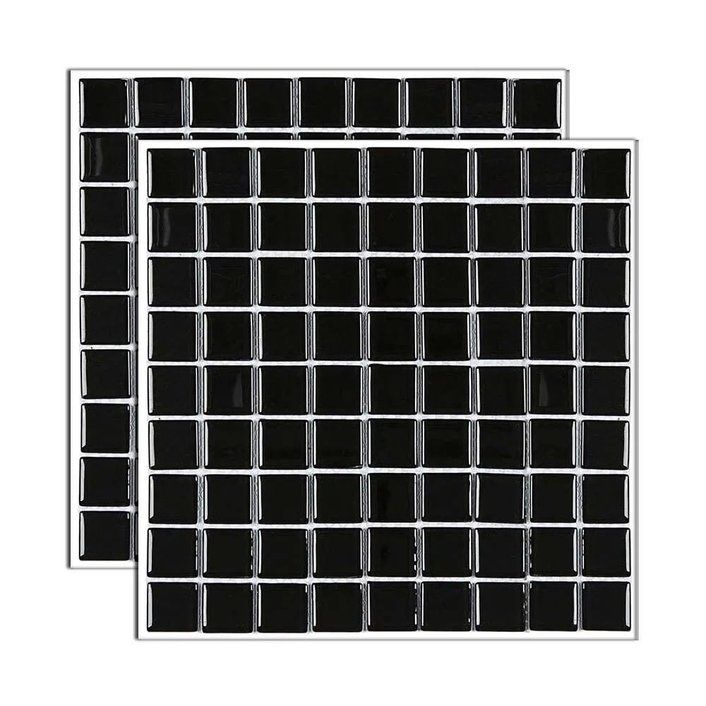 Pastilha de Vidro Cristal K95 29,2x29,2cm Preta Glass Mosaic Pastilha de vidro Cristal placa 29,2x29,2cm preto Glass Mosaic