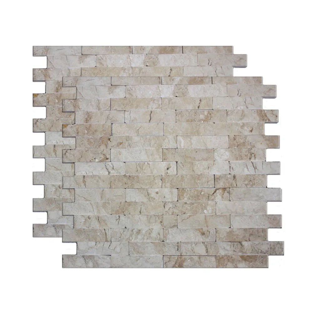 Mosaico de Mármore Travertino Angra Spacato Bege 28x28cm Pietra Bella Mosaico Angra Aspecto Spacato Bege 28x28cm Travertino Nacional Pietra Bella