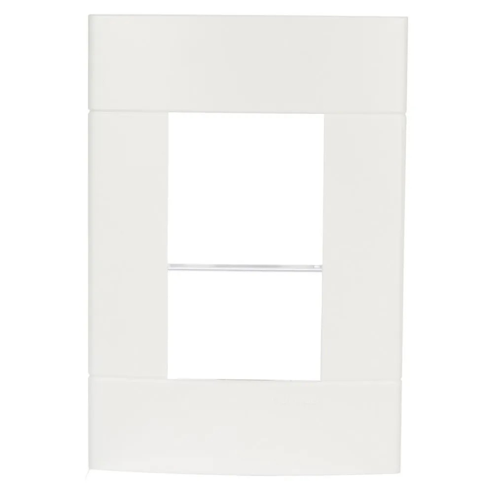 Placa 4x2 com 3 Postos Lunare Schneider Branco Placa 4x2 3 Postos Branco Lunare Schneider