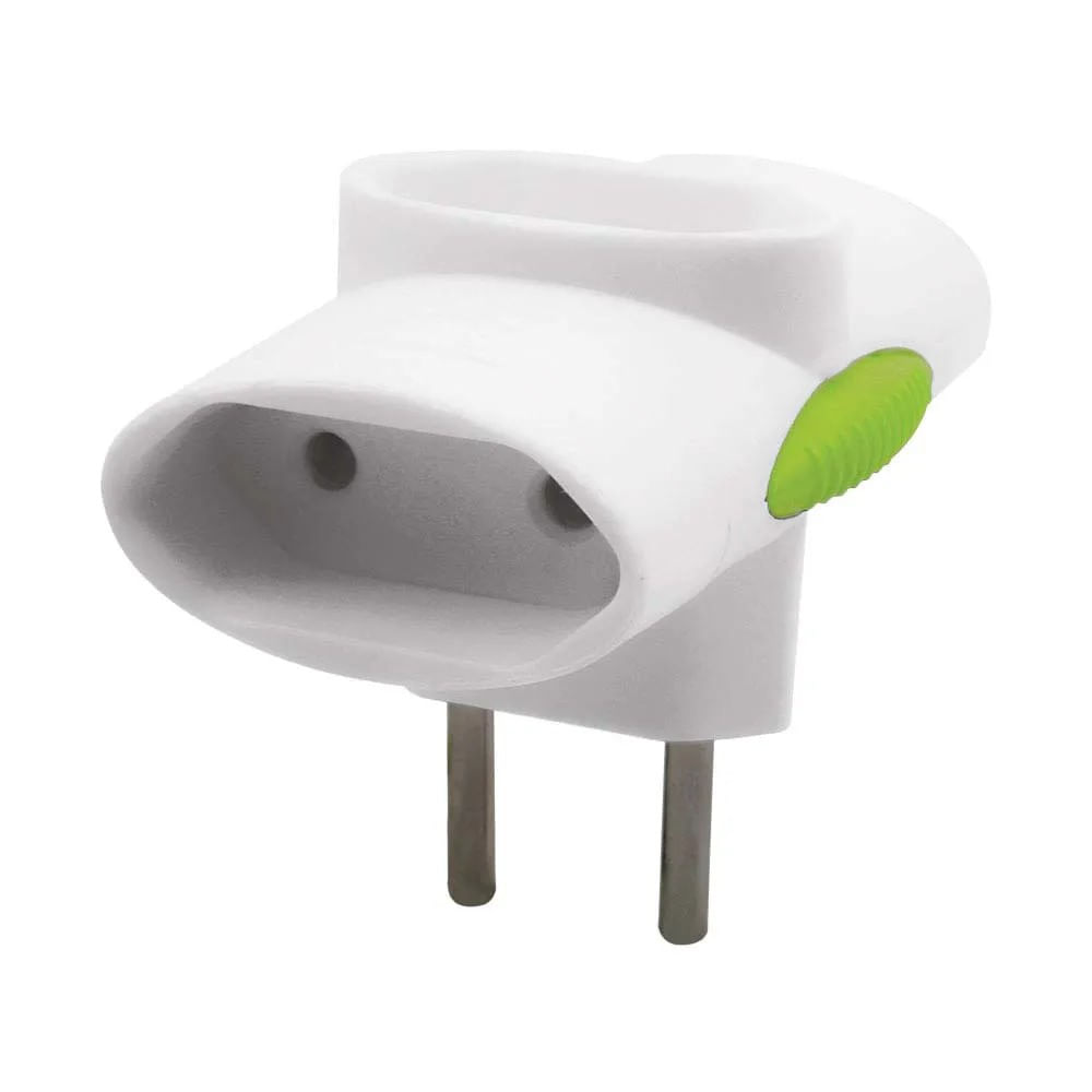 Pino Multiplicador 3 Tomadas 2P 10A 250V Legrand Daneva Pino Multiplicador 3 Tomadas 2p 10A/250V Compacto Saídas Perpendiculares Sortido Dn1511 Benjamim Multi Daneva Legrand
