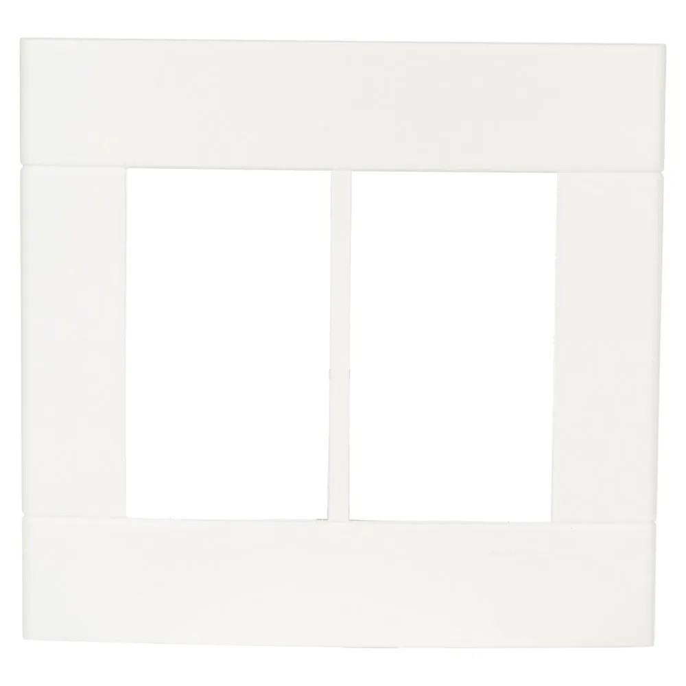 Placa 4x4 para 6 Postos Lunare Schneider Branco Placa 4x4 6 Postos Branco Lunare Schneider