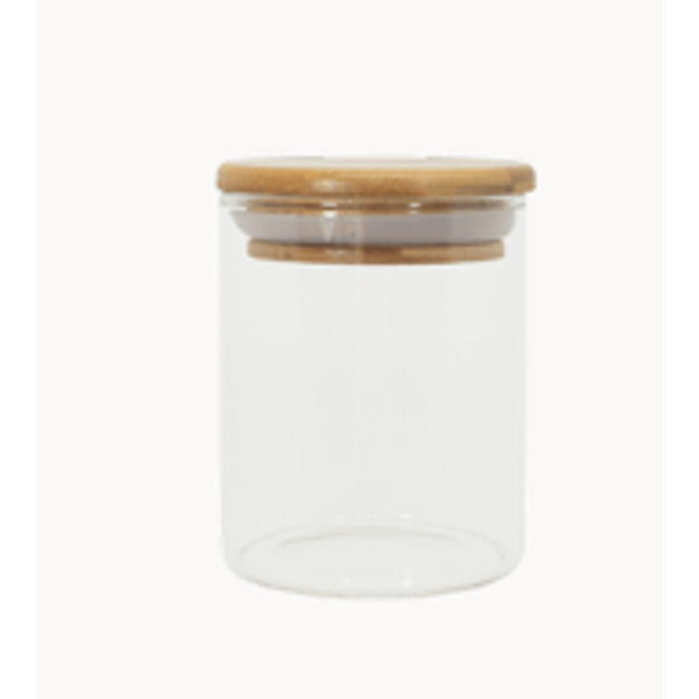 Pote de Mantimentos de Vidro com Tampa de Bambu 200mL Oikos Pote de Mantimentos 200mL Oikos