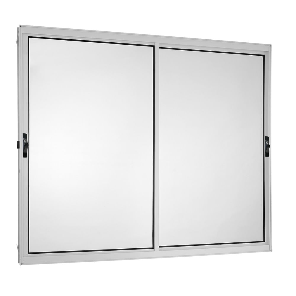 Janela de Correr 2 Folhas Móveis Vlis Esquadrisul 100x120cm Alumínio Branco Janela Correr 2 Folhas Móveis Sem Grade Vlis 100x120 Branco Fortsul Esquadrisul