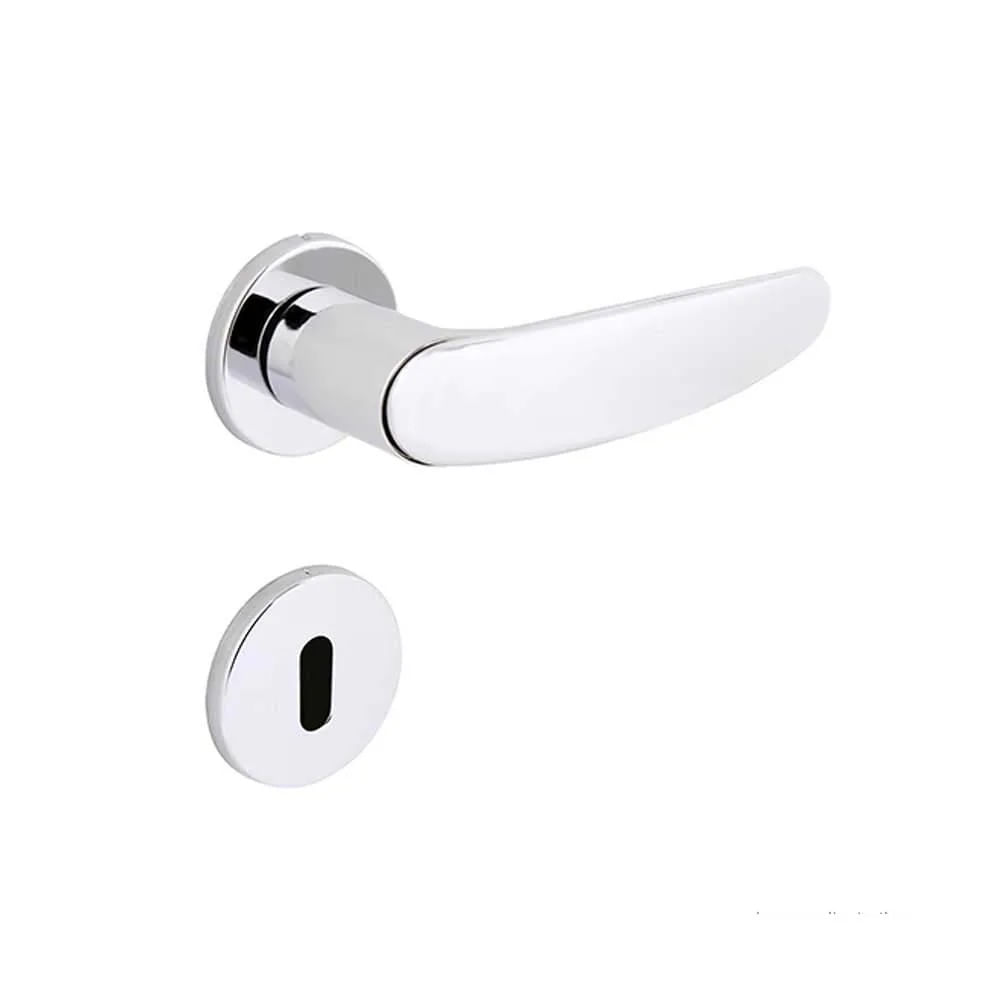 Fechadura Interna Arouca Polo Roseta Redonda 55mm Cromada Fechadura interna em aço inox e zamac Verona Polo Z 19,5x7,99cm cromada Arouca