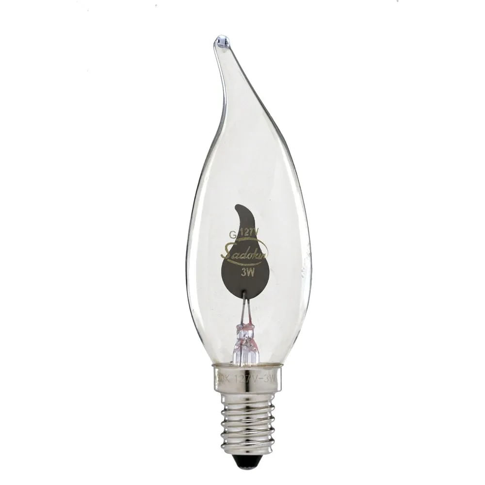 Lâmpada Neon Flicker Sadokin Vf-32 3W E14 Amarela 127V